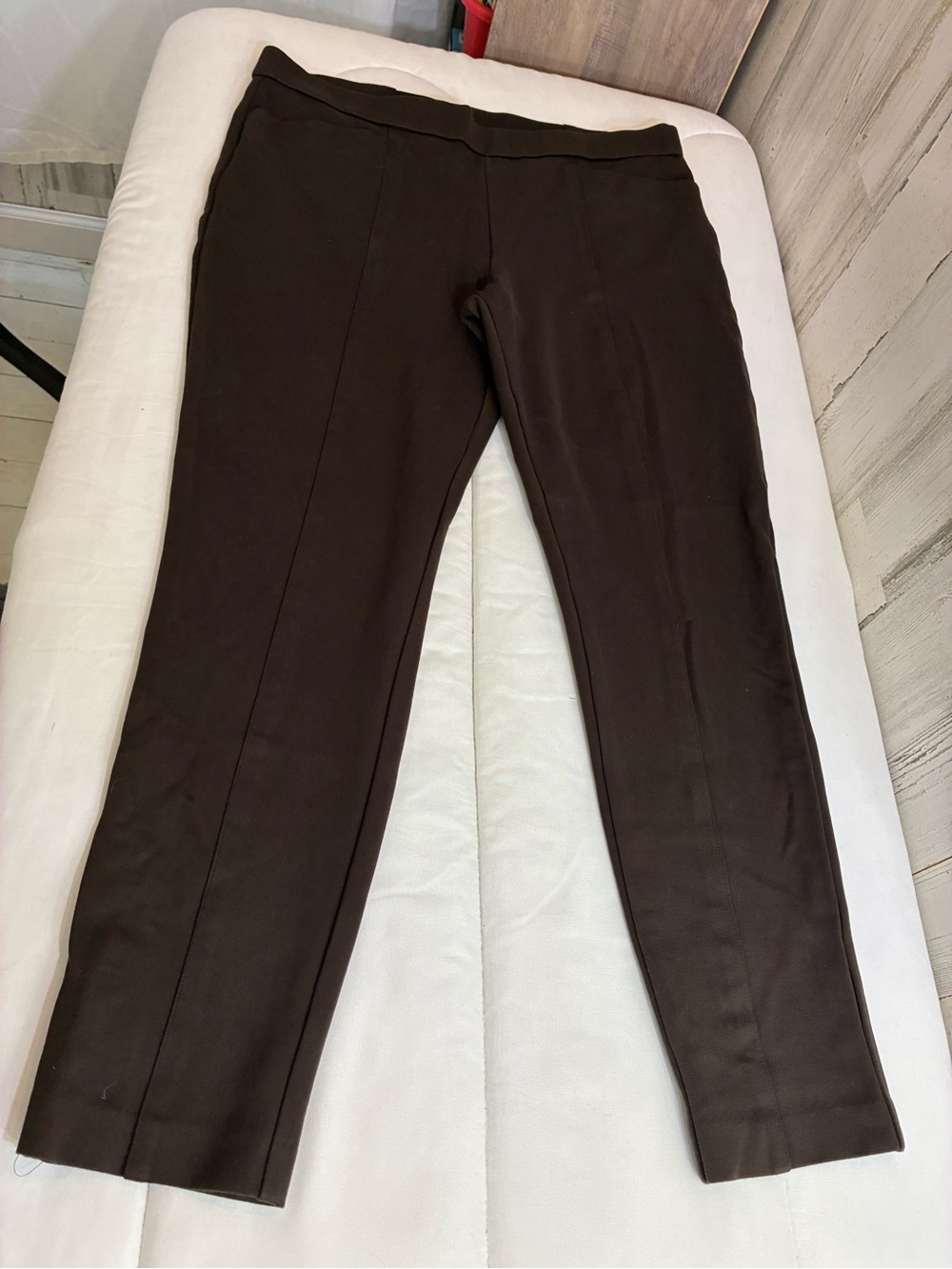 Anne Klein Dark Brown Pull-On Leggings Womens Sz L